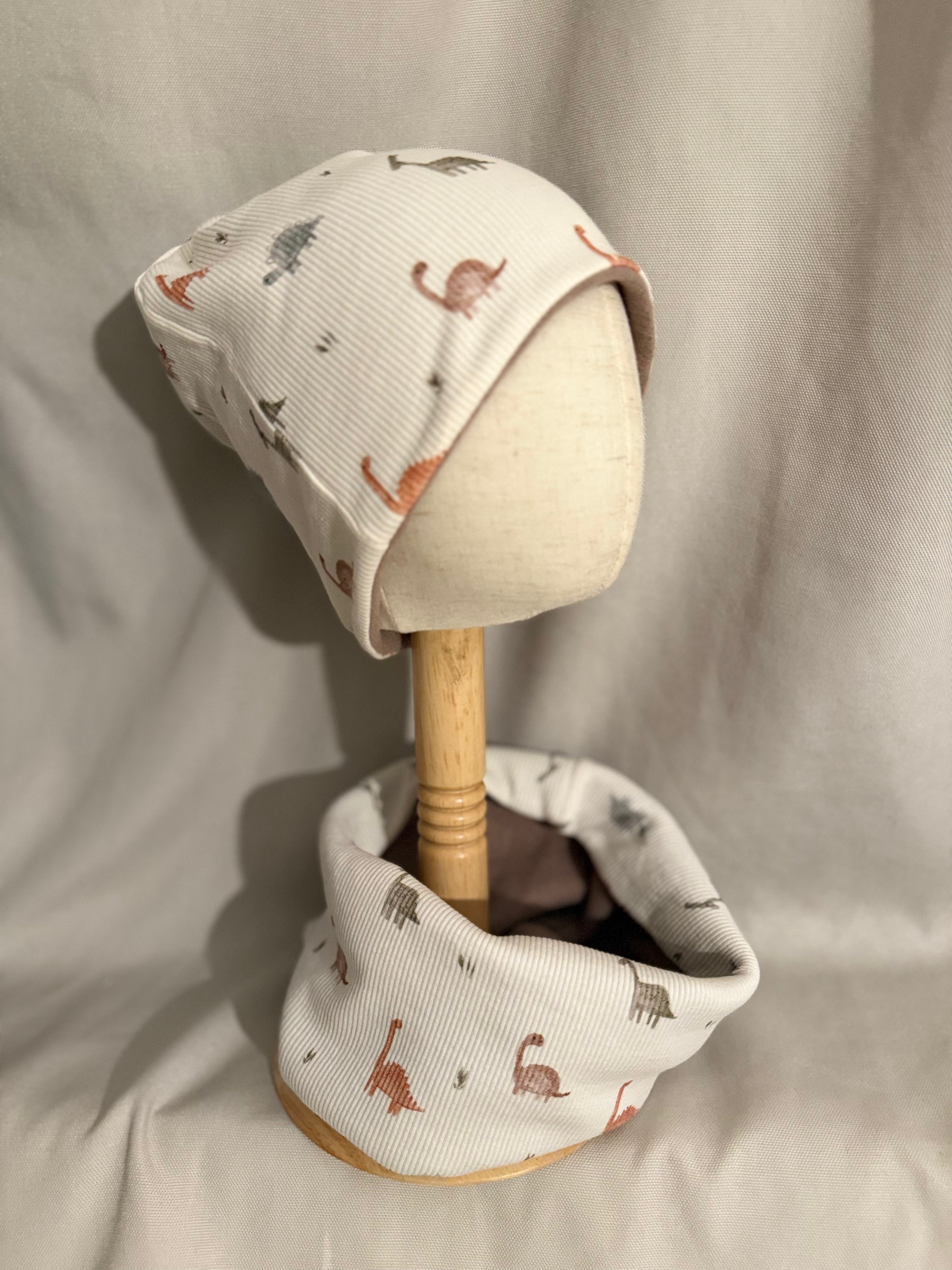 Beanie & Loop Dino Weiß